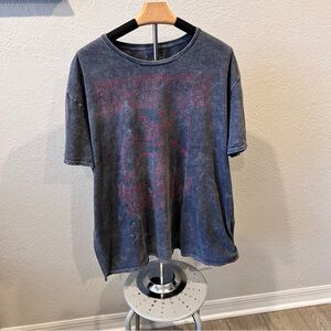 Led Zeppelin Graphic Band Tee XXL Acid Wash Black Red Vintage Style Shirt